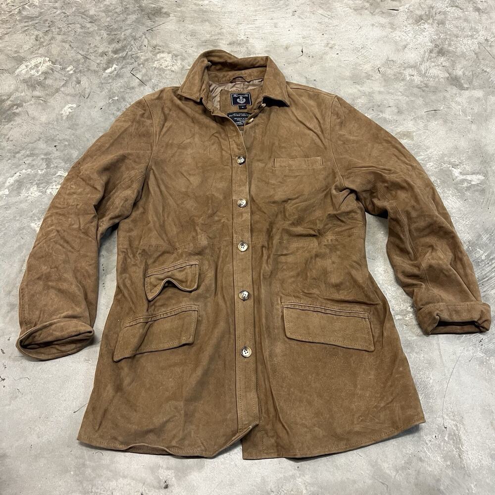 Vintage Faconnable Suede Jacket Albert Goldberg Genuine Leather Mens Medium Coat